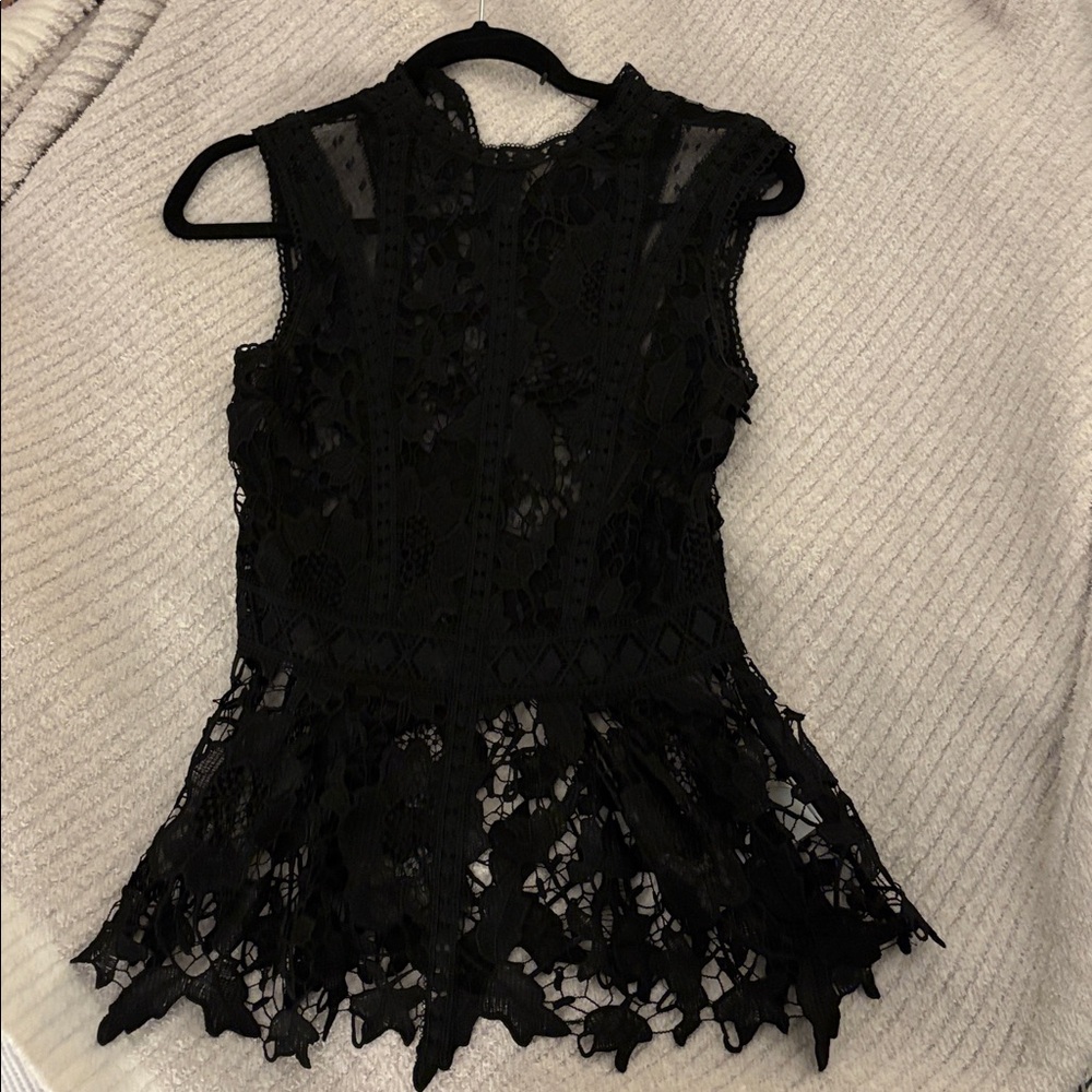 Express Black Lace Sleeveless Top